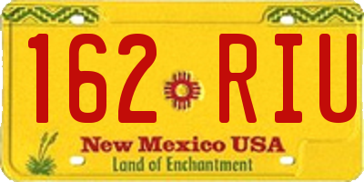 NM license plate 162RIU