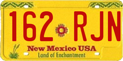 NM license plate 162RJN