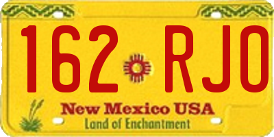NM license plate 162RJO