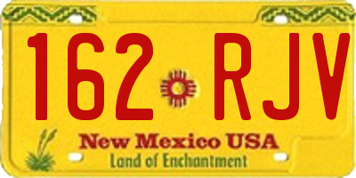 NM license plate 162RJV