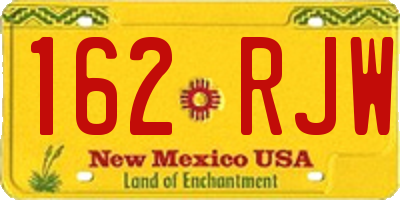 NM license plate 162RJW