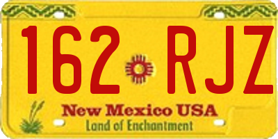 NM license plate 162RJZ