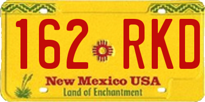 NM license plate 162RKD