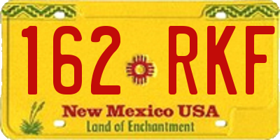NM license plate 162RKF