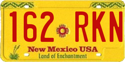 NM license plate 162RKN