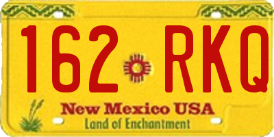 NM license plate 162RKQ