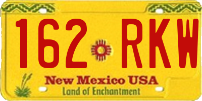 NM license plate 162RKW
