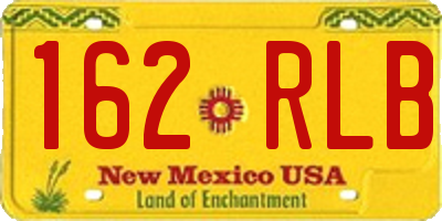 NM license plate 162RLB