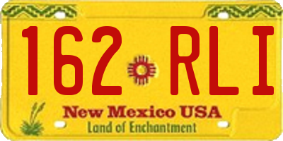 NM license plate 162RLI