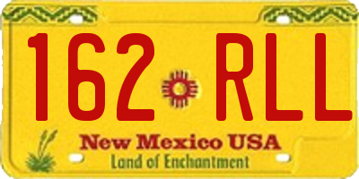 NM license plate 162RLL