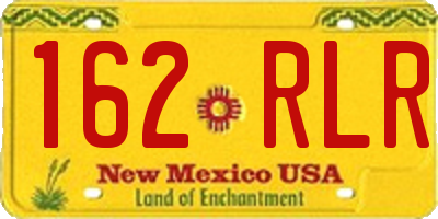 NM license plate 162RLR