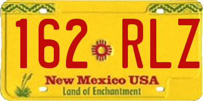 NM license plate 162RLZ