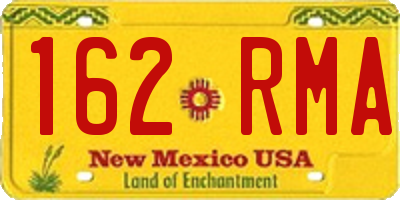NM license plate 162RMA