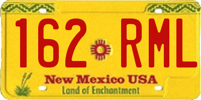 NM license plate 162RML