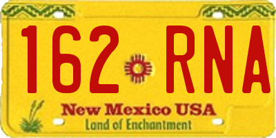 NM license plate 162RNA