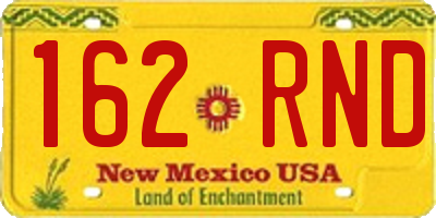 NM license plate 162RND