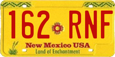 NM license plate 162RNF