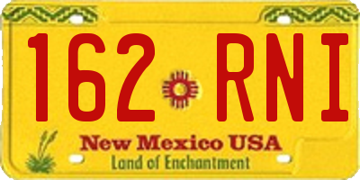 NM license plate 162RNI