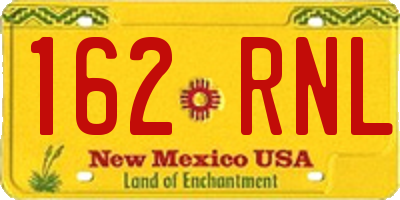 NM license plate 162RNL