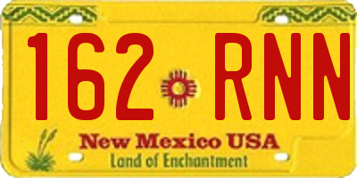 NM license plate 162RNN