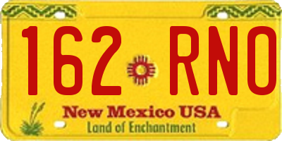 NM license plate 162RNO