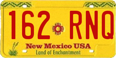 NM license plate 162RNQ