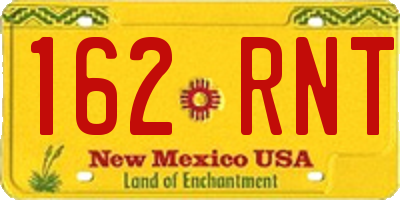 NM license plate 162RNT