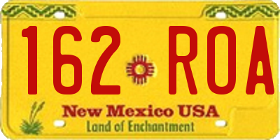 NM license plate 162ROA