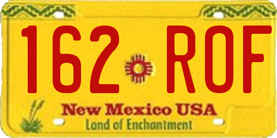 NM license plate 162ROF