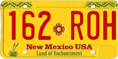 NM license plate 162ROH
