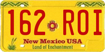 NM license plate 162ROI