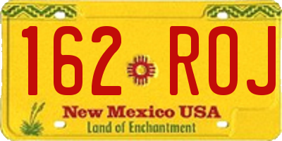 NM license plate 162ROJ