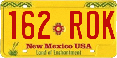 NM license plate 162ROK
