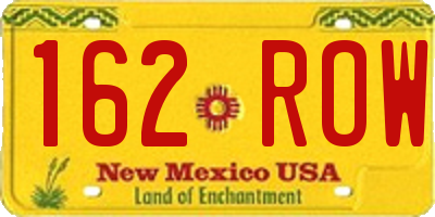 NM license plate 162ROW