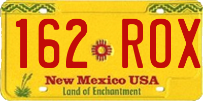 NM license plate 162ROX