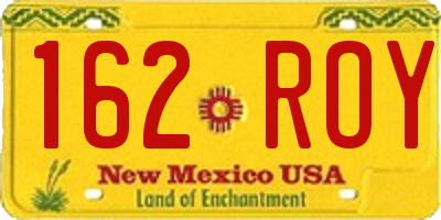 NM license plate 162ROY