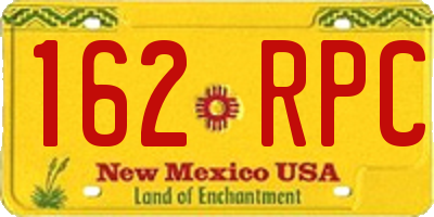 NM license plate 162RPC