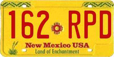 NM license plate 162RPD