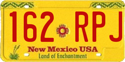 NM license plate 162RPJ
