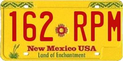 NM license plate 162RPM