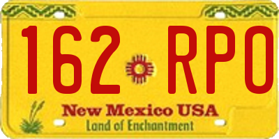 NM license plate 162RPO