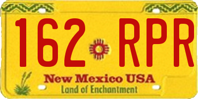 NM license plate 162RPR
