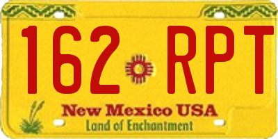 NM license plate 162RPT