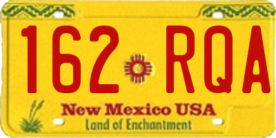 NM license plate 162RQA