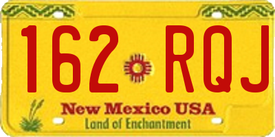 NM license plate 162RQJ