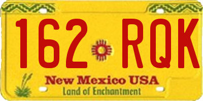 NM license plate 162RQK