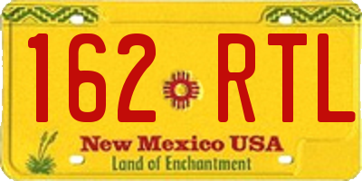 NM license plate 162RTL
