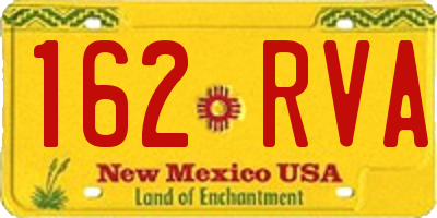 NM license plate 162RVA