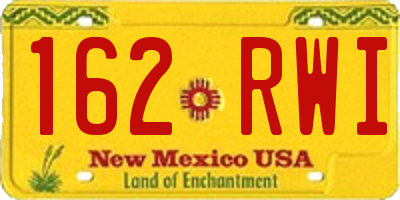 NM license plate 162RWI