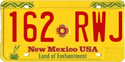 NM license plate 162RWJ